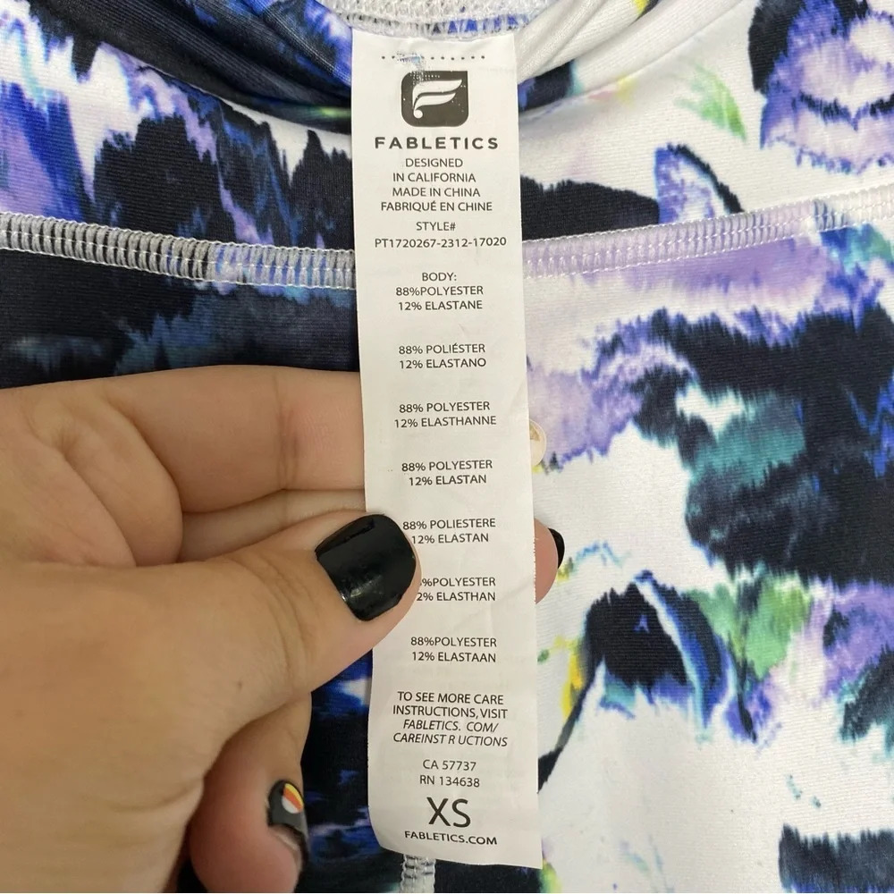Fabletics Abstract Print Define Powerhold High Waisted Stirrup Legggings Size XS - Picture 9 of 10